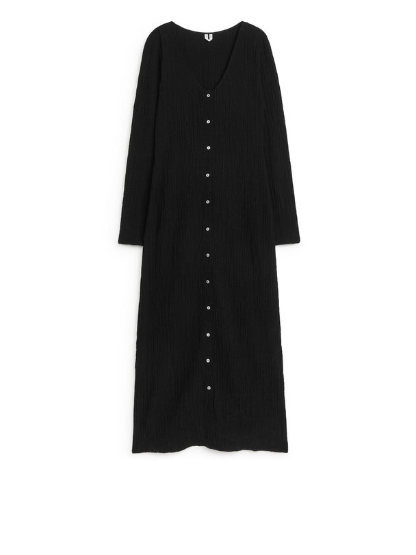 ARKET Gekreukelde Maxi-jurk Zwart