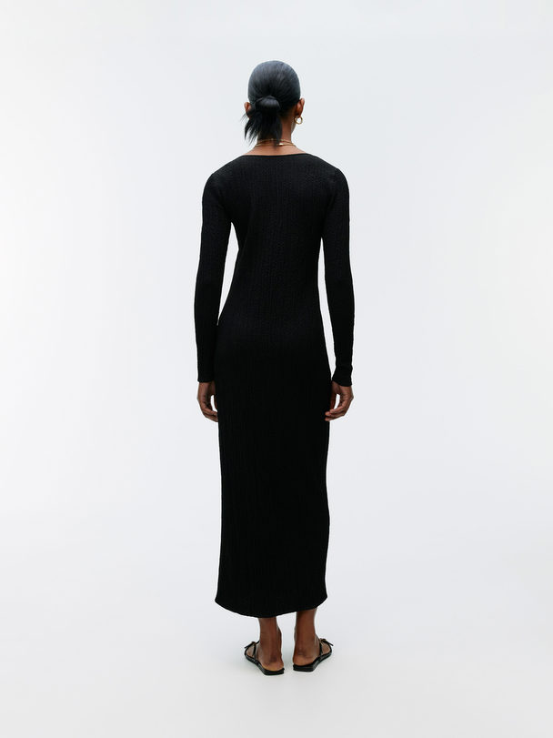 ARKET Crinkled Maxi Dress Black