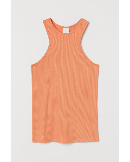 H&M Ribbed Modal Vest Top Orange