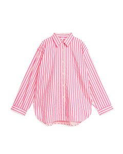 Relaxed Poplin Shirt Pink/white