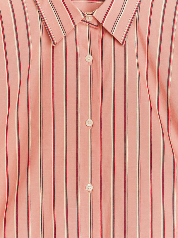 ARKET Relaxed Poplin Shirt Pink/stripe