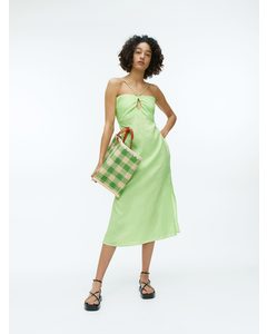 Linen Strap Dress Light Green