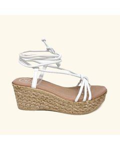 Rhodes Wedge Sandals White Leather
