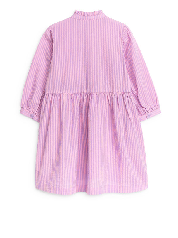 ARKET Frill Cotton Dress Pink/lilac