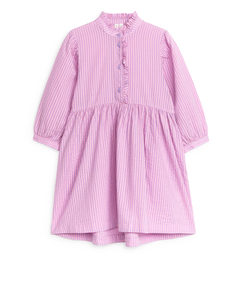 Frill Cotton Dress Pink/lilac