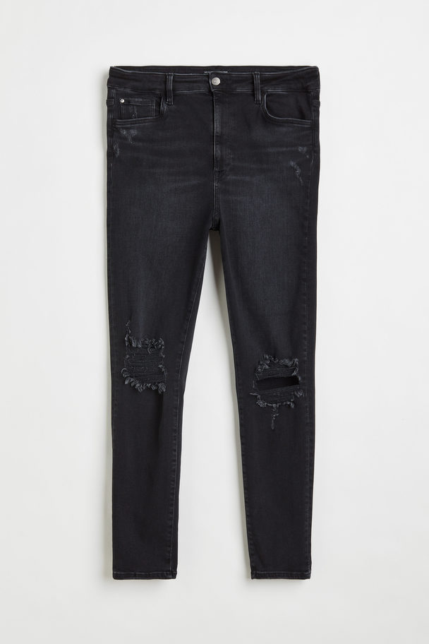 H&M True To You Skinny Ultra High Ankle Jeans Sort