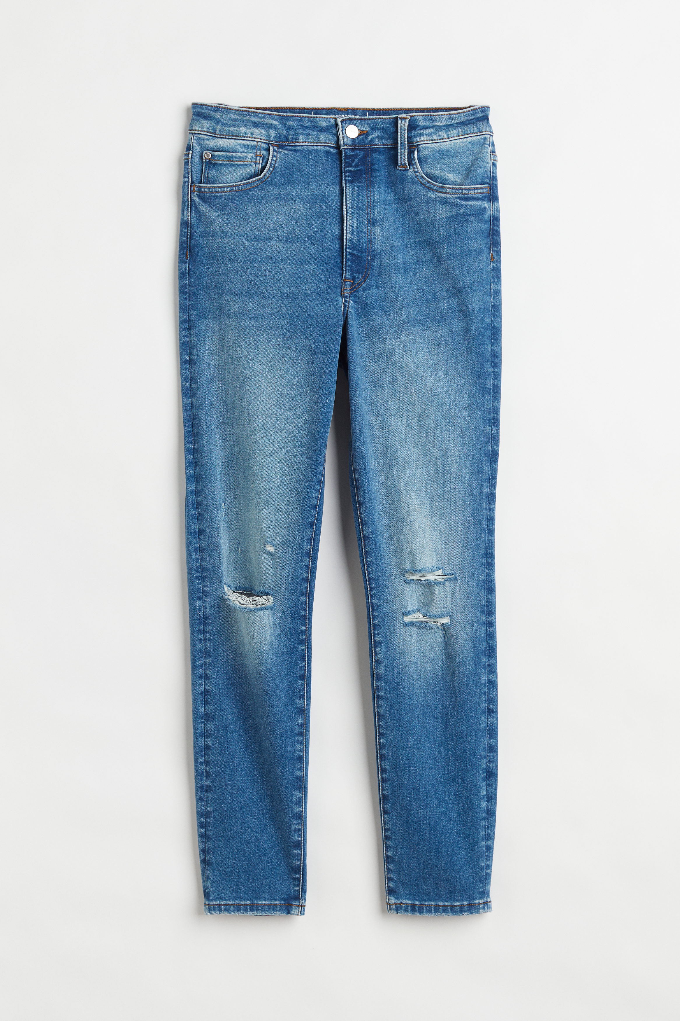 Billede af H&M True To You Skinny Ultra High Ankle Jeans Denimblå, jeans. Farve: Denim blue I størrelse XXXL