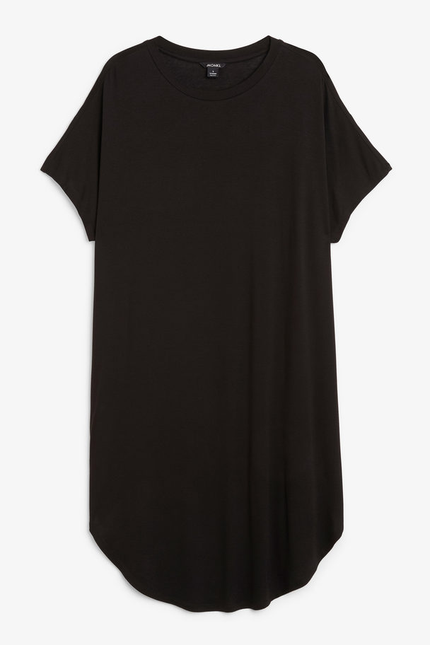 Monki Black Oversized T-shirt Dress Black Magic