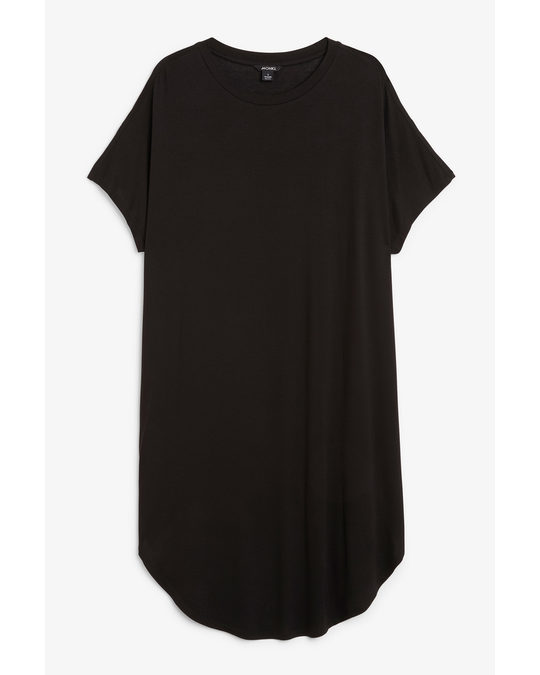 Monki Oversized T-shirt Dress Black Magic