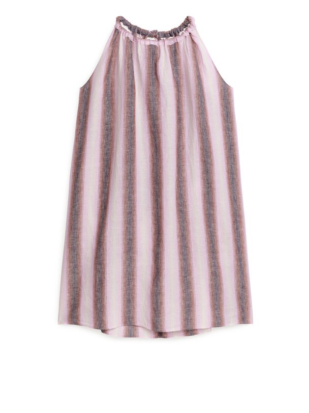ARKET Sleeveless Linen Dress Beige/pink/blue