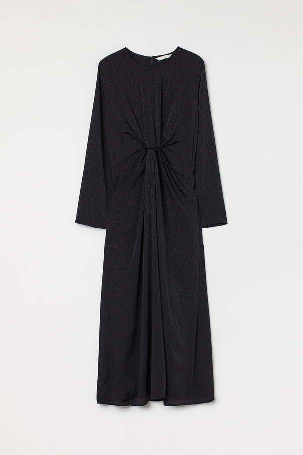 H&M Kleid mit Knotendetail Schwarz