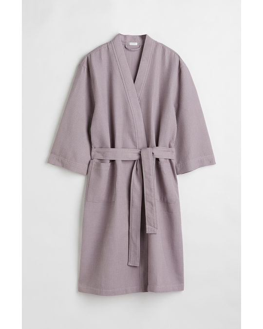 H&M HOME Waffled Dressing Gown Mauve
