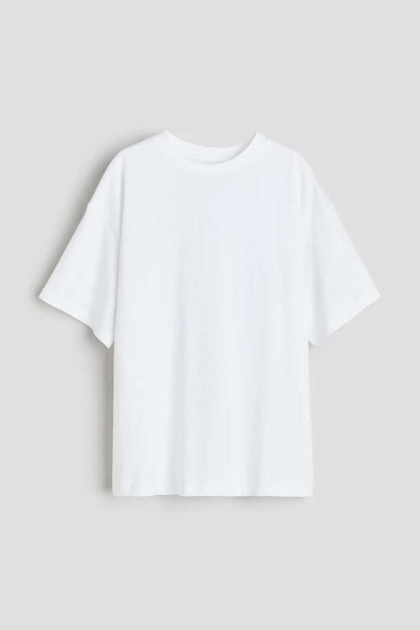 H&M Oversized T-Shirt aus Baumwolljersey Weiß