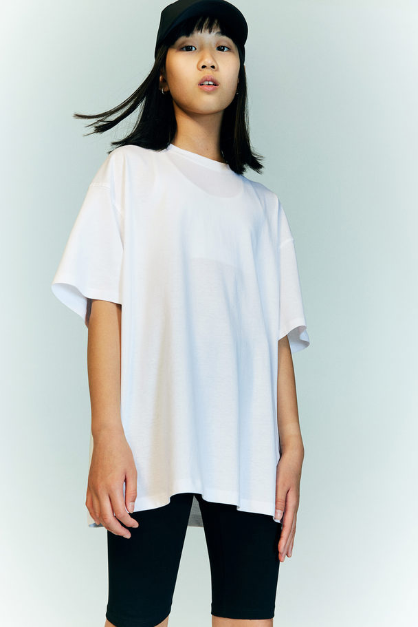 H&M Oversized Cotton Jersey T-shirt White