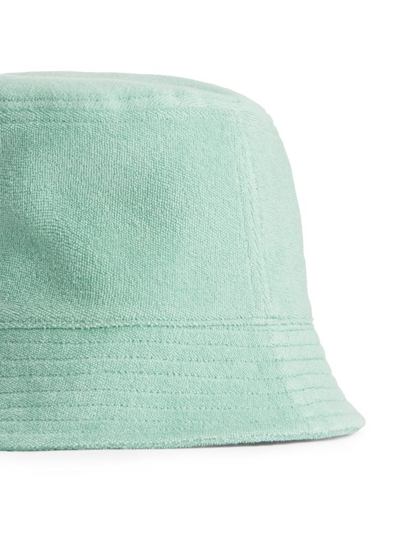Arket Cotton Towelling Bucket Hat Mint