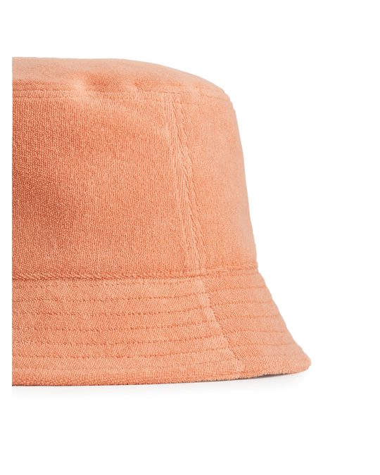 Arket Cotton Towelling Bucket Hat Peach