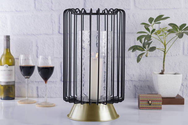 360Living Candleholder Malibu 125 Black / Gold