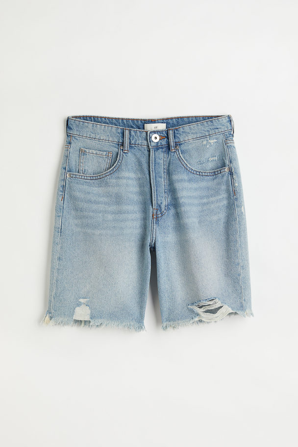 H&M Relaxed Jeansshorts Hellblau