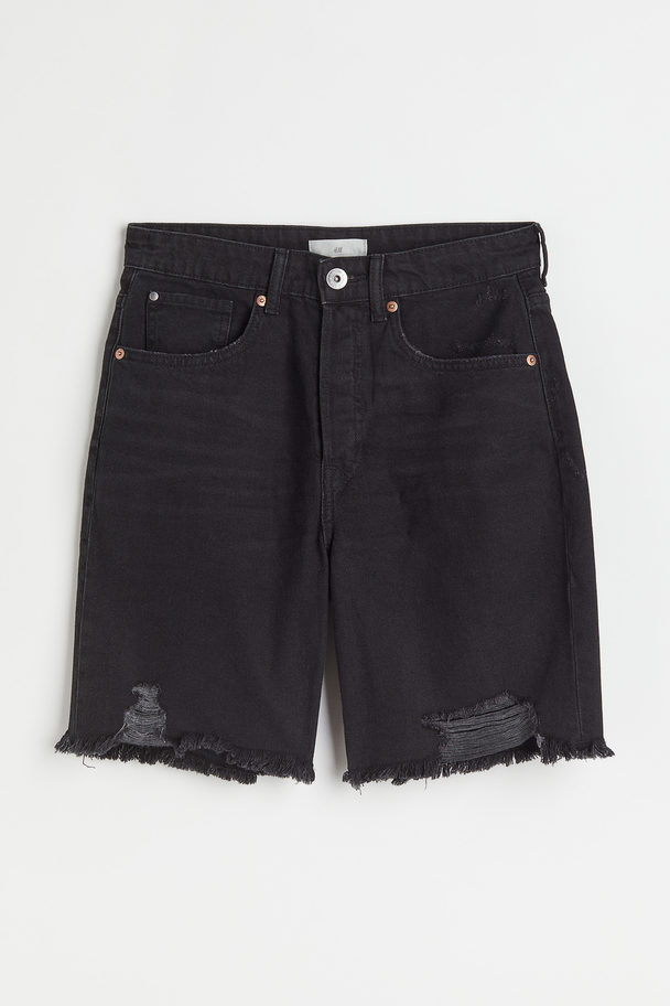 H&M Relaxed Denim Shorts Black