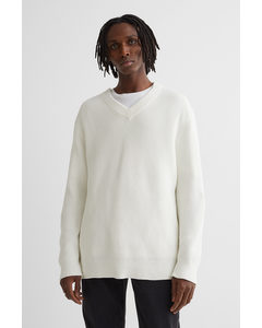V-Pullover Regular Fit Weiß