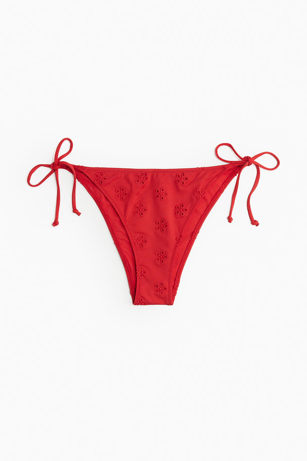 H&M Bikinitruse Tanga Med Knyting Rød