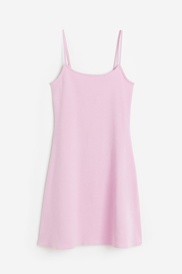 H&M Flared-skirt Jersey Dress Light Pink