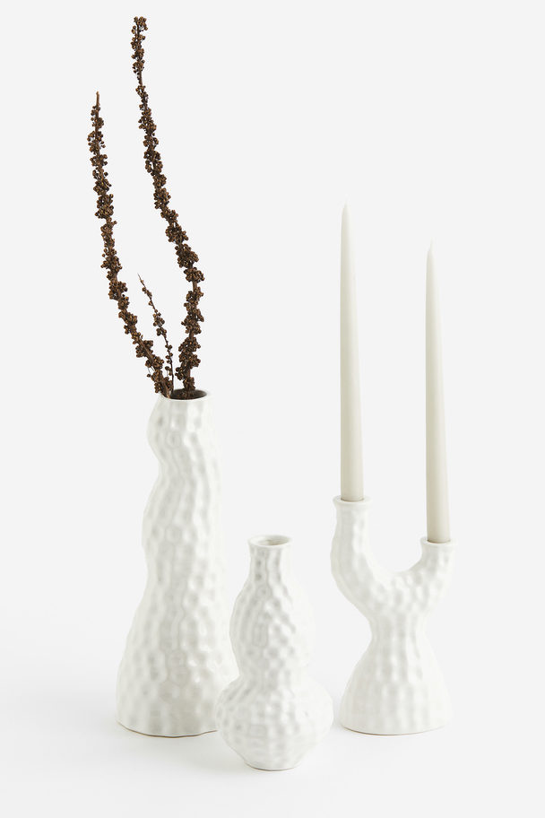 H&M HOME Asymmetrische Vase aus Steingut Weiß