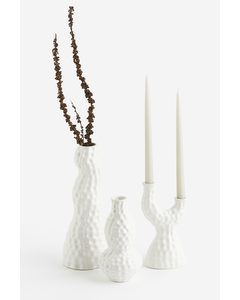Asymmetrische Vase aus Steingut Weiß