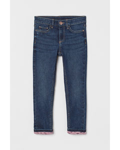 Skinny Fit Lined Jeans Donker Denimblauw