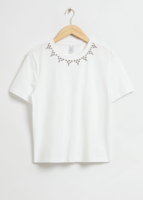 & Other Stories Rhinestone-embellished T-shirt White