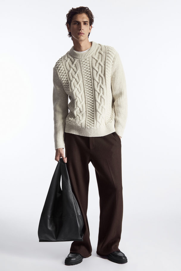 COS Cable-knit Wool Jumper Cream
