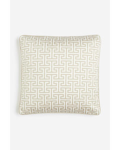 Patterned Cotton Cushion Cover Light Beige/patterned
