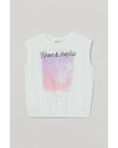 Mouwloos T-shirt Gebroken Wit/brave & Fearless