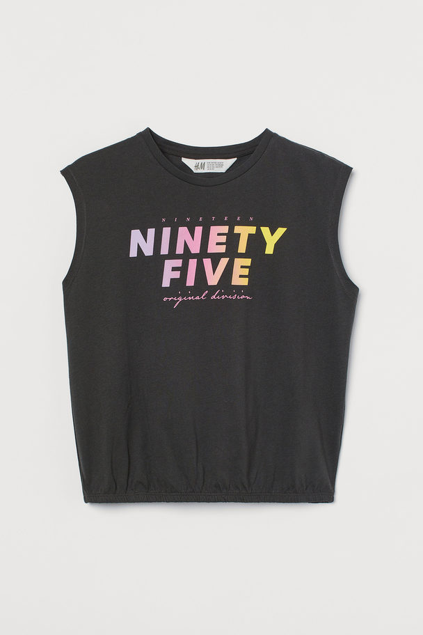 H&M Mouwloos T-shirt Donkergrijs/ninety Five