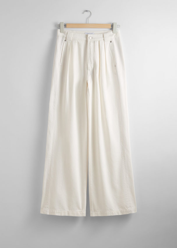 & Other Stories Relaxed Wide Jeans White