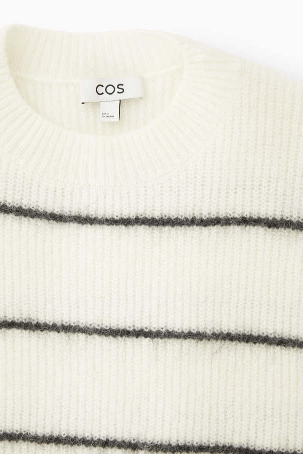 COS Textured Mohair-blend Jumper White / Striped