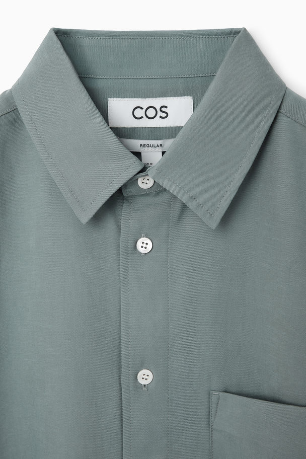 COS Tailored Twill Shirt - Regular Teal