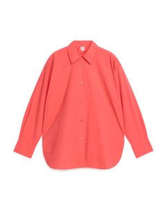 Relaxed Poplin Shirt Coral