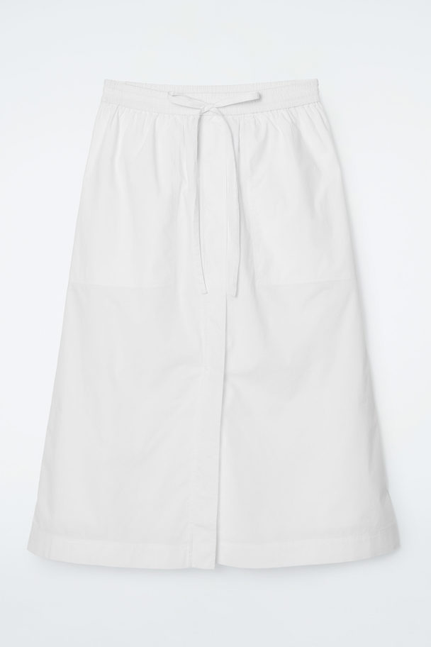 COS Drawstring Midi Skirt White