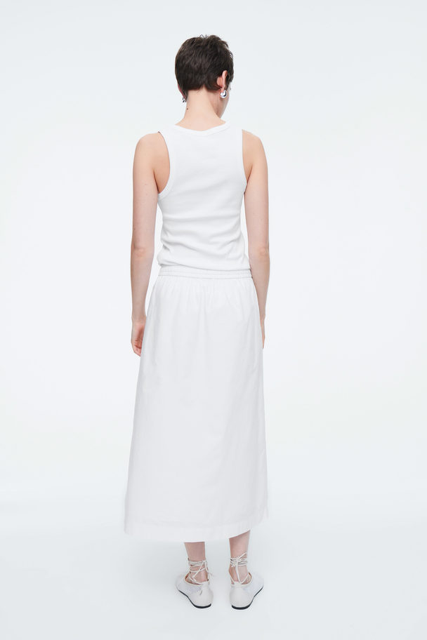 COS Drawstring Midi Skirt White