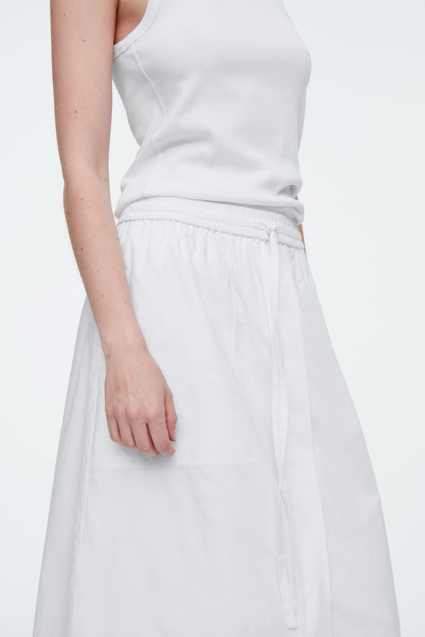 COS Drawstring Midi Skirt White