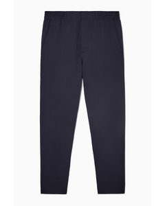 Regular-fit Tapered Wool Trousers Navy