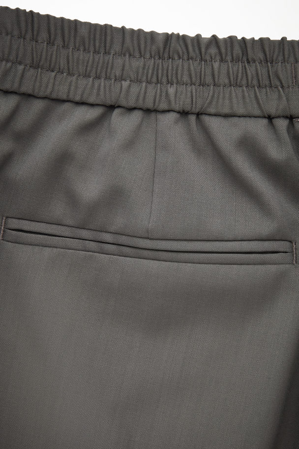 COS Regular-fit Tapered Wool Trousers Dark Grey