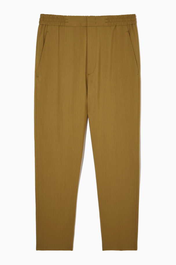 COS Regular-fit Tapered Wool Trousers Brown