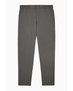 Regular-fit Tapered Wool Trousers Dark Grey