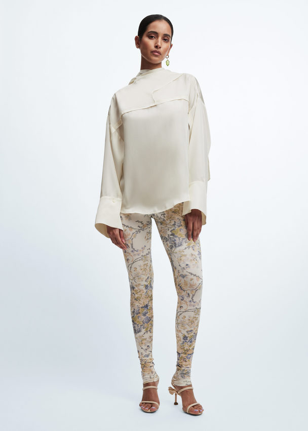 & Other Stories Printed Leggings Lilac/beige/cream