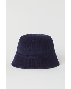 Corduroy Bucket Hat Dark Blue