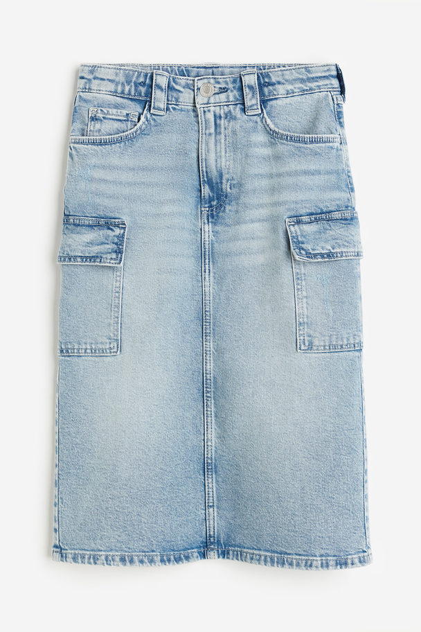 H&M Cargorock aus Denim Helles Denimblau