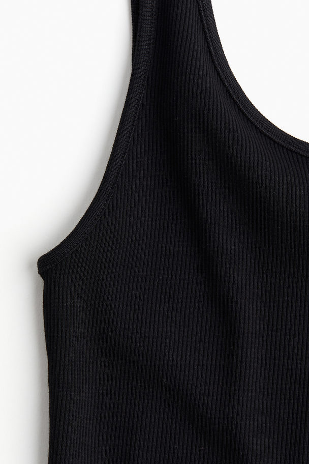 H&M Ribbed Vest Top Black