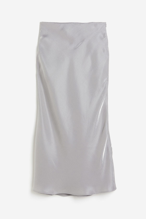 H&M Flared Skirt Silver-coloured